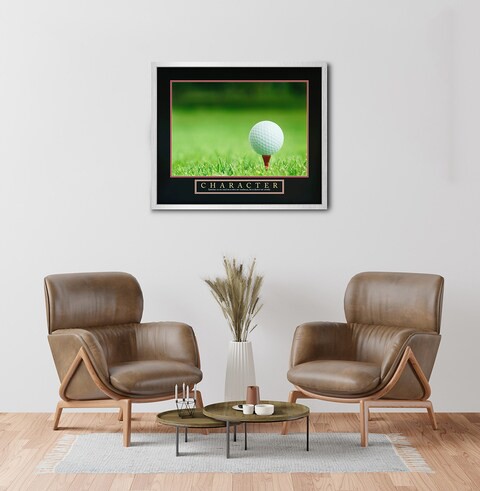 Motivational Posters with Aluminum Frame 60cm x 50cm (CHARACTER - GOLF TEE AND BALL)