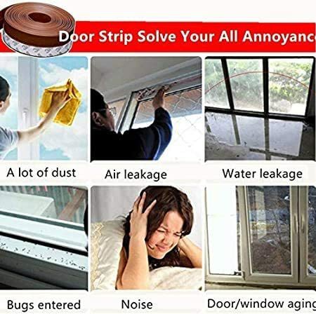 Althiqah Door Seal Strip Weather Stripping Weatherstrip For Doors Silicone Rubber Sealing Sticker Sealer Strip Adhesive Insect Proof Gap Sealing, 45mm5m