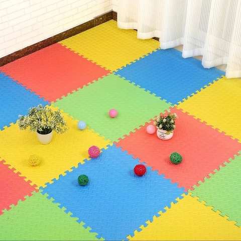 Rainbow Toys Red Foam Exercise Mat Puzzle Game Pad Non- Slip Stitch Interlock EVA Mat size: 100x100x2cm