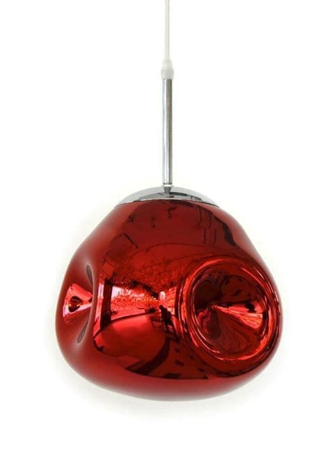 Al Salhiya Lighting - Indoor Glass Pendant Light Red/Silver 20x24centimeter