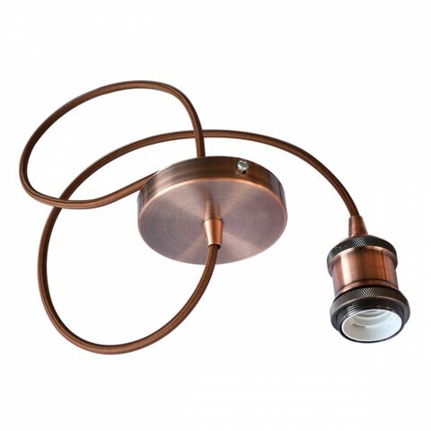 Indoor Veronica Suspension Pendant Retro Style Metal Hanging Light - Rose Gold