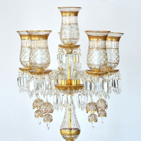 Crystal Table Lamp Glass-6Arms MT9850-Gold