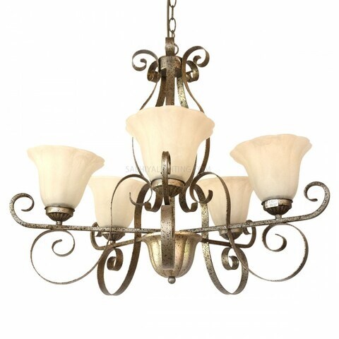 Uplight Chandelier HLH-24108 5Arms-Brown