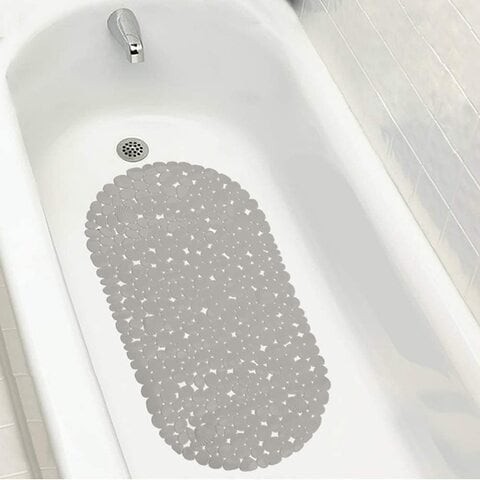 Non Slip Shower Mat Grey 69 x 35 cm