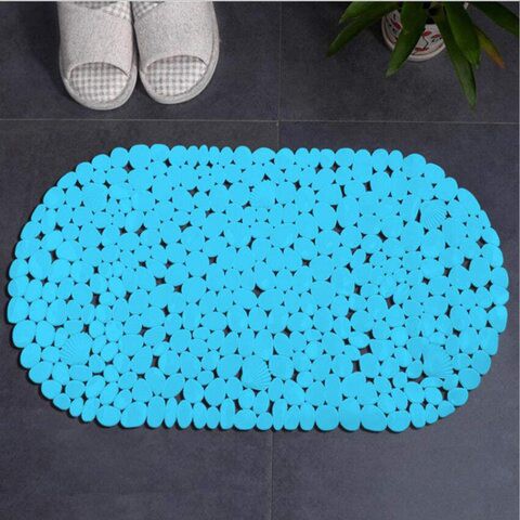 Non Slip Shower Mat Blue 69 x 35 cm