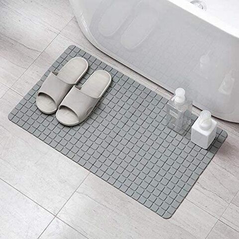 Non Slip Shower Mat Grey 78 x 35 cm