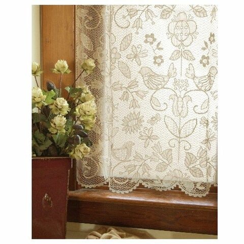 Heritage Lace Rhapsody 60-Inch Wide By 16-Inch Drop Champagne Valance