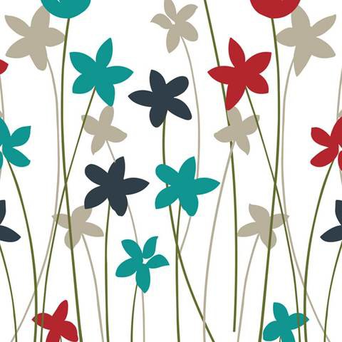 Borderflower Blush  Blackout Roller Blinds W: 120cm H: 200cm