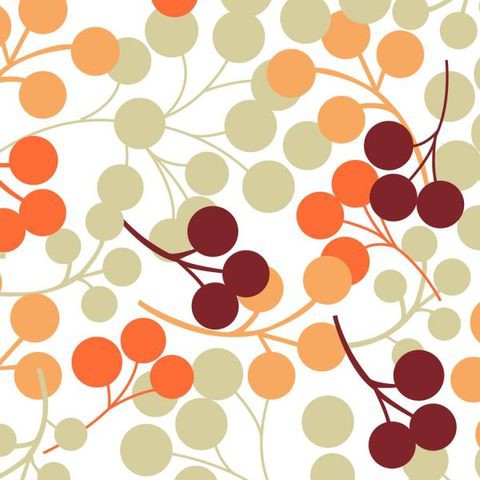 Berries Orange Blackout Roller Blinds W: 90cm H: 200cm