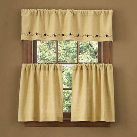 Park Designs Burlap Window Treatment Tier, 72 X 24