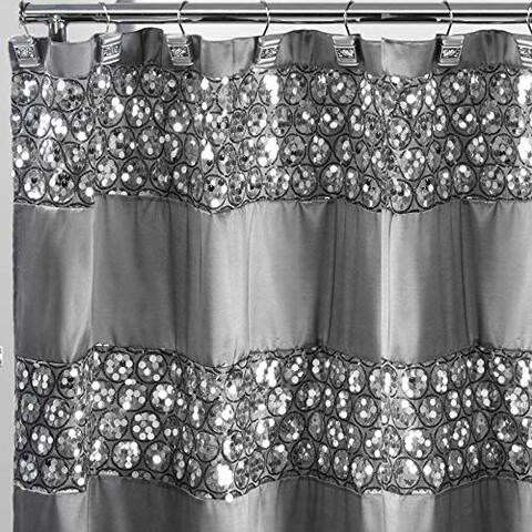 Popular Bath 231014 Sinatra Collection, Shower Curtain, Silver