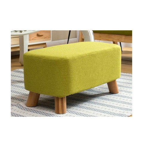 ZENHOME Simple Solid Wood Sofa Footstool Green