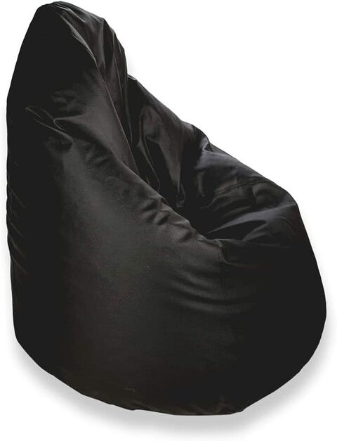 Luxe Decora PVC Leather Bean Bag Combo(Black &amp; Maroon)