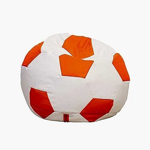 Luxe Decora Football Bean bag White/Orange