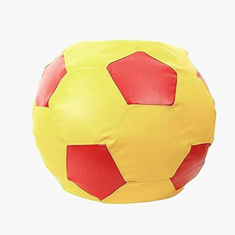 Luxe Decora Football Bean Bag Yellow/Red