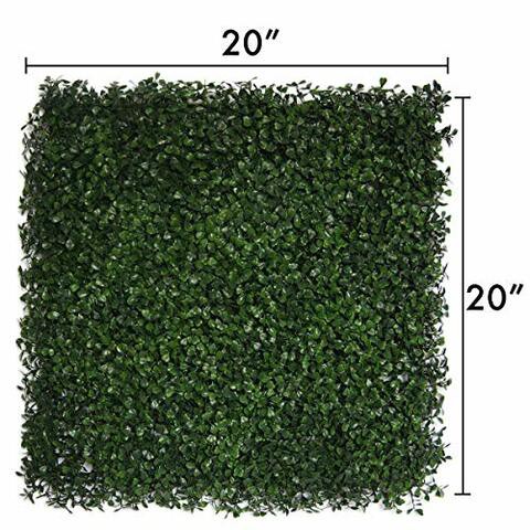 Greensmart D cor Artificial Boxwood Ficus 20 x 20 Greenery Mats, Set of 4