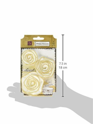 Prima Marketing Regency Paper Flowers with Beaded Edge 2.5 to 3 3/Pkg-White 1, Alabaster