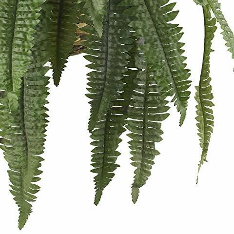 Nearly Natural 6774 22in. Large Boston Fern Hanging Basket,Green