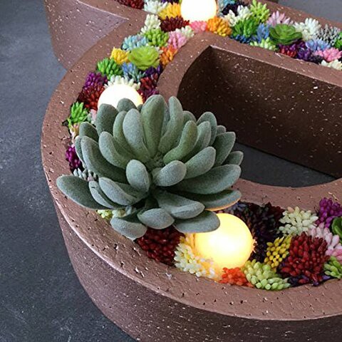 Neomark 4 Pack Flocked Green Artificial Succulent Cactus Plants Echeveria Unpotted Long Stem for Wreath Making Wedding Bouquet Making 3.33 Wide x 5 Tall