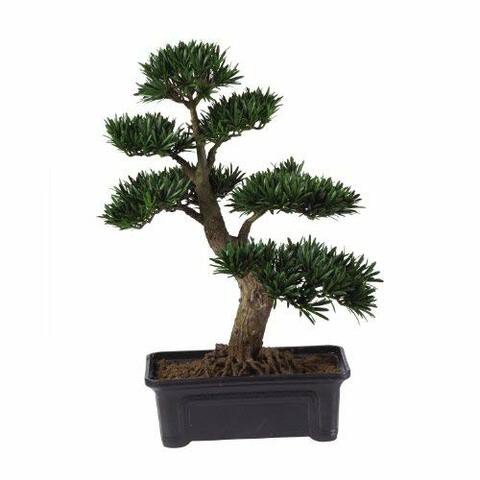 Nearly Natural 4121 Bonsai Decorative Silk Plant Collection, Plastic, 12-Inch, Green