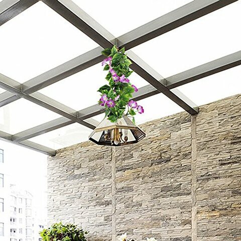 GTIDEA Artificial Vines, 2pcs 15Feet Morning Glory Hanging Plants Silk Garland Fake Green Plant Home Garden Wall Fence Stairway Outdoor Wedding Hanging Baskets Decor Purple