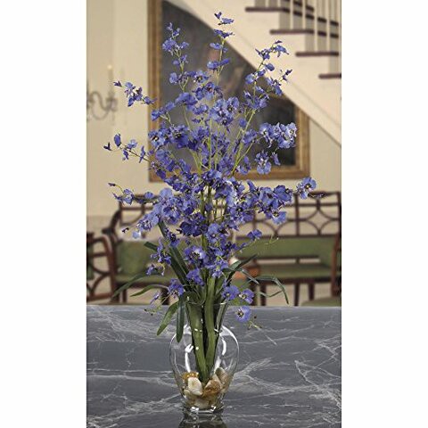 Nearly Natural 1073-PP Dancing Lady Liquid Illusion Silk Flower Arrangement, Purple