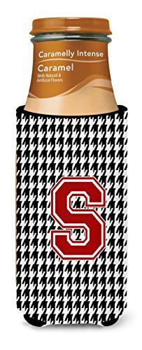 Caroline&#39;s Treasures Cj1021-Smuk Monogram - Houndstooth Letter S Ultra Beverage Insulators For Slim Cans, Slim Can, Multicolor