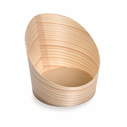 Restaurantware Mini Wood Incline Cup - Pinewood - 2.5&quot; - Natural Organic Material - 100Ct Box