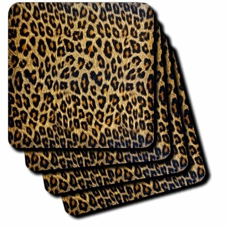 3dRose Photograph Of A Cheetah Hide - Soft Coasters, set of 8