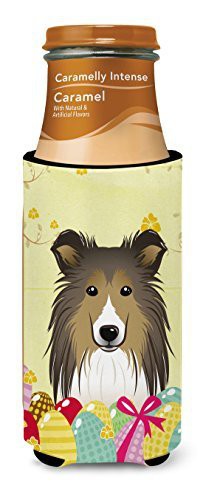 Caroline&#39;s Treasures Bb1924Muk Sheltie Easter Egg Hunt Michelob Ultra Beverage Insulator For Slim Cans, Slim Can, Multicolor