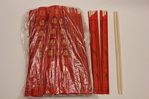 JapanBargain S-3777, Disposable Individual Wrapped Bamboo Chopsticks, 100 Pair