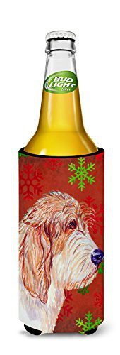 Caroline&#39;s Treasures Lh9352Muk Petit Basset Griffon Vendeen Red Green Snowflake Christmas Ultra Beverage Insulators For Slim Cans, Slim Can, Multicolor