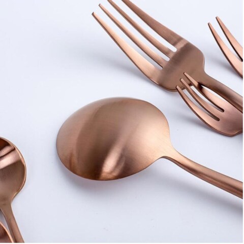 TAKUMI Rose Gold Cutlery Set | Silverware| Set 16 Piece Stainless Steel by SimplyChef