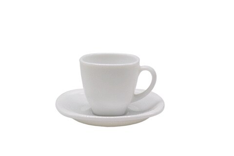 H&amp;L Zakka - Simple Small Ceramic Cup &amp; Saucer Plain White