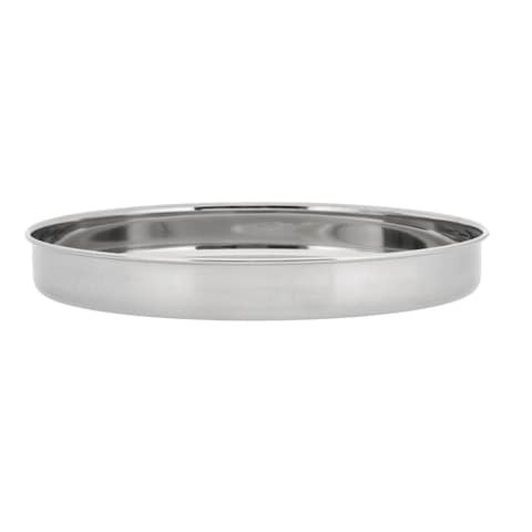 Royalford Khumcha Plate, Stainless Steel,24cm, RF10158 - Dinner Plate For Kids, Toddlers, Children, Feeding Serving Camping Plates, Reusable and Dishwasher Safe