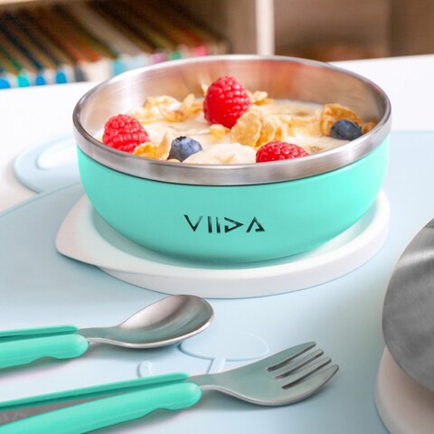 VIIDA Stainless Steel Baby Feeding Bowl With Lid