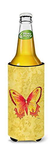 Caroline&#39;s Treasures 8857Muk Butterfly On Yellow Ultra Beverage Insulators For Slim Cans, Slim Can, Multicolor