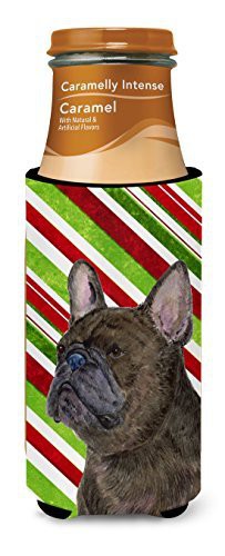 Caroline&#39;s Treasures Ss4588Muk French Bulldog Candy Cane Holiday Christmas Ultra Beverage Insulators For Slim Cans, Slim Can, Multicolor