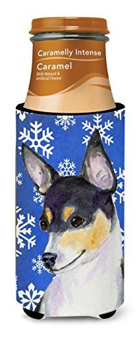 Caroline&#39;s Treasures Ss4656Muk Chihuahua Winter Snowflakes Holiday Ultra Beverage Insulators For Slim Cans, Slim Can, Multicolor