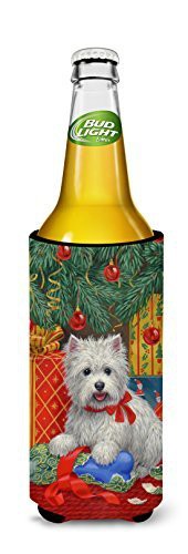 Caroline&#39;s Treasures Asa2080Muk Westie Christmas Packages Ultra Beverage Insulators For Slim Cans, Slim Can, Multicolor