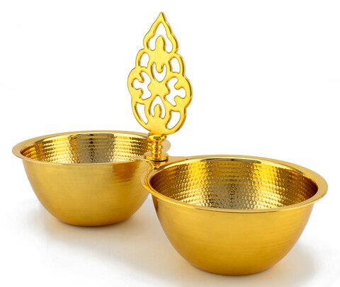 SHALLOW NUT BOWL WITH HANDLE-GOLD- BD-NUT-GS