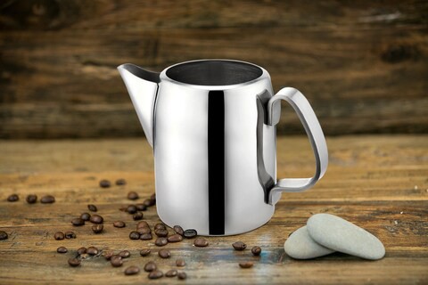 SUNNEX STAINLESS STEEL MILK JUG 33221Q, 0.6 LITRE, SILVER