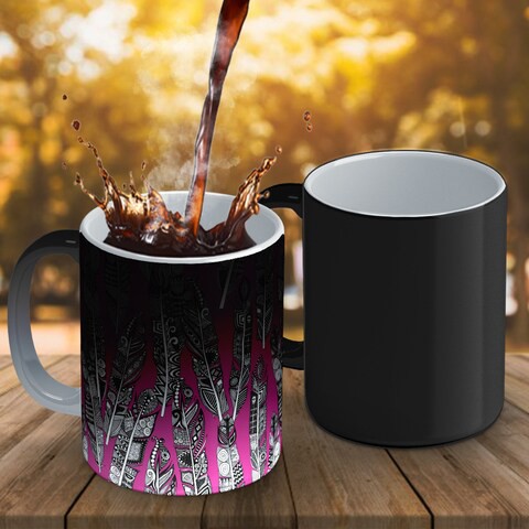 Sharon Turner: geo feathers Color Changing Mug