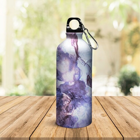 Purple smoke marble Sipper Bottle