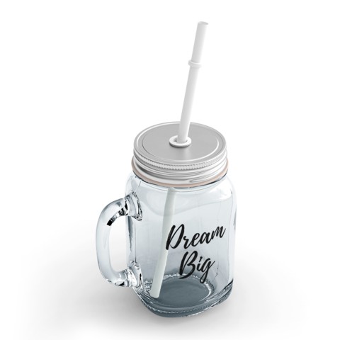 Loud Universe - Clear Mason Jar Dream Big Dreamers Glass Jar With Straws