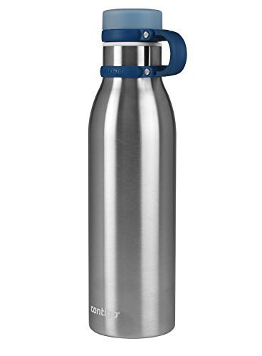 Contigo Matterhorn Vaccuum-Insulated Stainless Steel Water Bottle, 20 oz, Stainless Steel with Monaco Accents