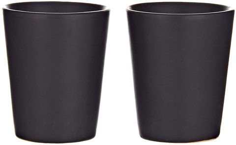 Arch 2Pcs Boston Tequila Vodka Ceramic Shot Glasses Black