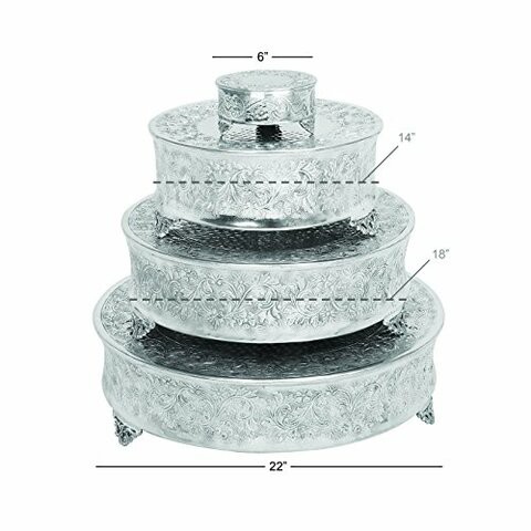 Deco 79 Aluminum Cake Stand for Stylish Host, Set of 4