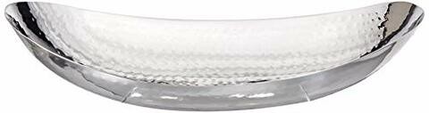 Elegance Hammered Oval Centerpiece Bowl, 17 x 9, Silver