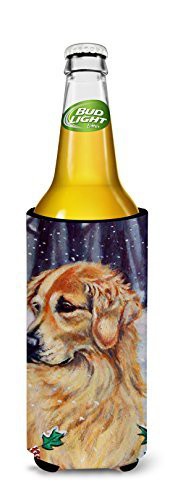 Caroline&#39;s Treasures 7381Muk Golden Retriver Holly Michelob Ultra Beverage Insulators For Slim Cans, Slim Can, Multicolor